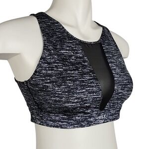 VSX Victoria's Secret Women's Sports Bra High Neck Mesh Front Back Grey Size M